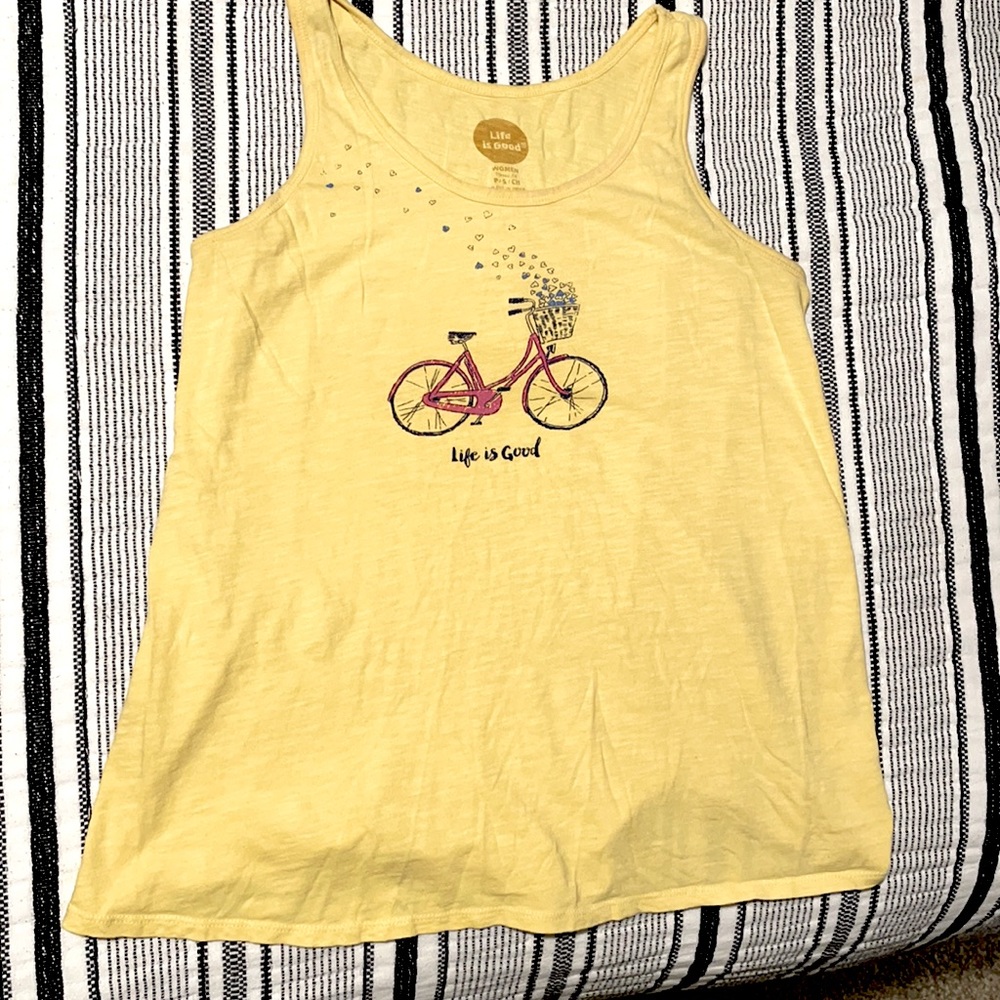 ☀️ Life is Good Yellow Bike Tank 🚲